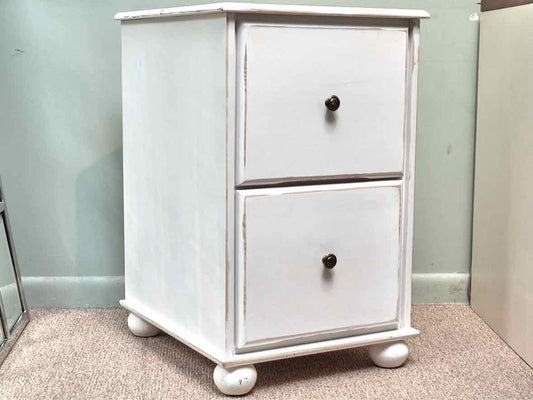 Distressed Ivory 2 Drawer File Cabinet