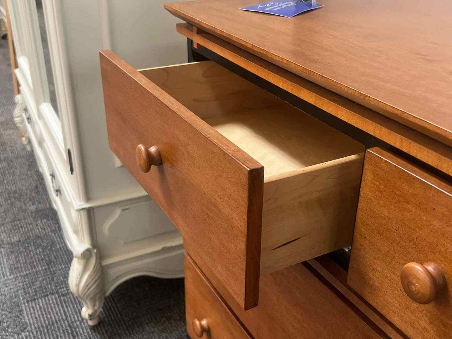 7 Drawer Maple Dresser w/ Black Accents
