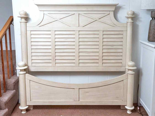 Liberty Furniture 'Ocean Isle' Bisque Rubbed Finish Shutter Style  Queen Bed