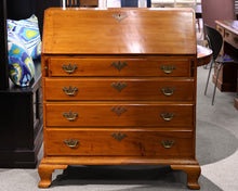 Vintage Maple Secretary Desk.  4 Drawers w/Brass Pulls