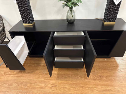 Contemporary Black 3-Drawer Console