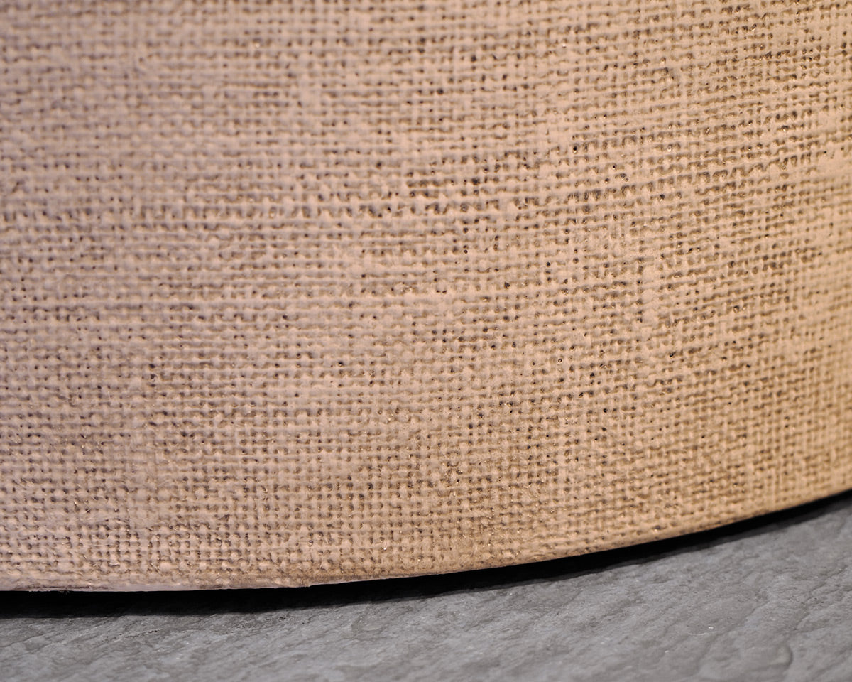 Oval Linen Wrapped Cocktail Table