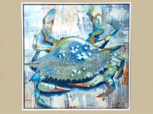'The Crab' Oil Print On Canvas In White Finish Frame