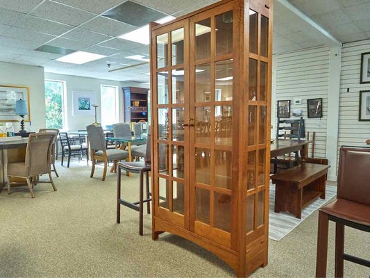 Stickley Cherry Lighted Display Cabinet