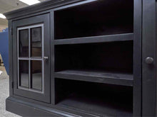Black Two Glass Door Media Console