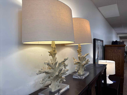 Pair of Tanner Kenzie Coral Table Lamps