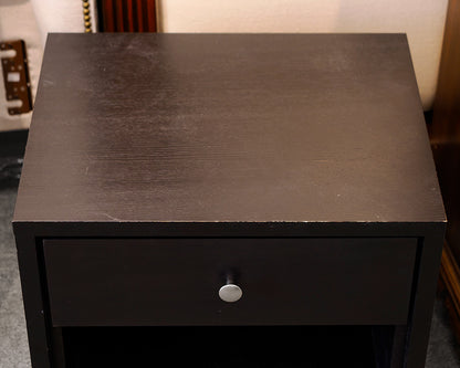 Black Distressed One Drawer Nightstand