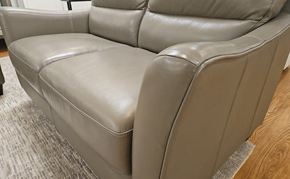 Macy's Light Grey Leather Loveseat
