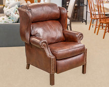 Pair of Bradington Young Chippendale Recliners in Chocolate Brown Leather