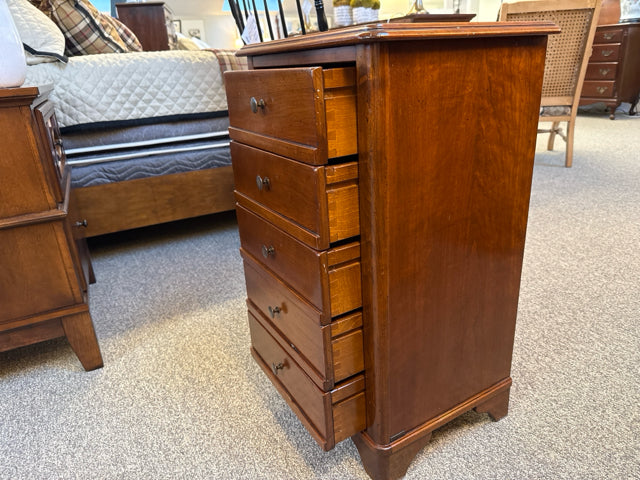 Grange 5-Drawer Bedside Chest in Cherry with Bronze Pulls