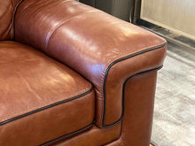 Medium Brown Leather Sofa
