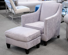 Sam Moore Custom Upholstered Chair and Ottoman