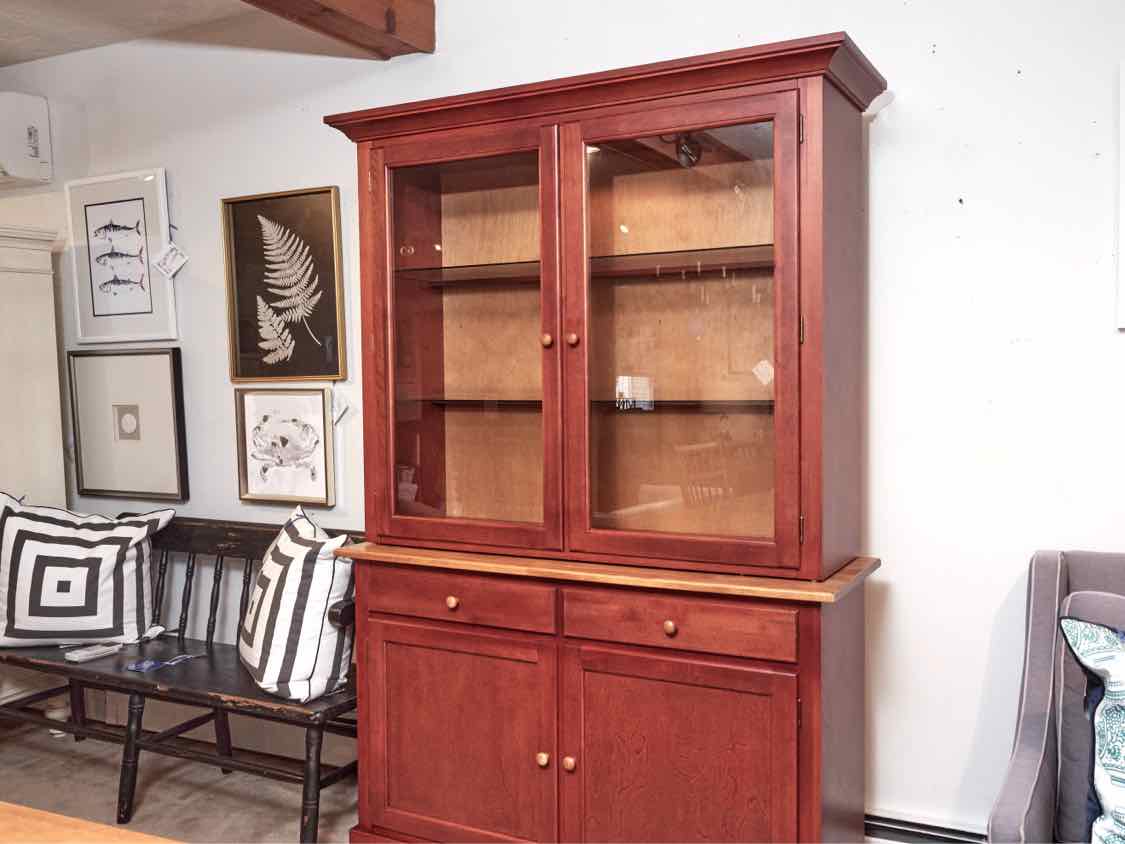 Shermag China Cabinet in Wheat & Brick Finish
