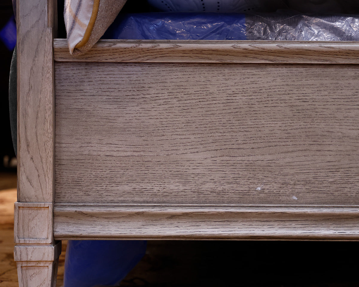 King Bed in Gray w/ Button Tufts