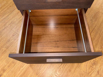 Dark Finish Wood Rolling File Cabinet