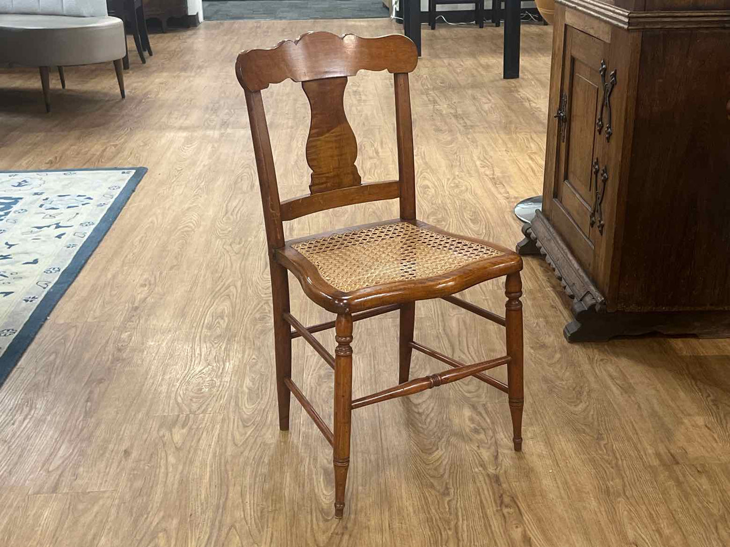 Antique Tiiger Maple Dining Chair