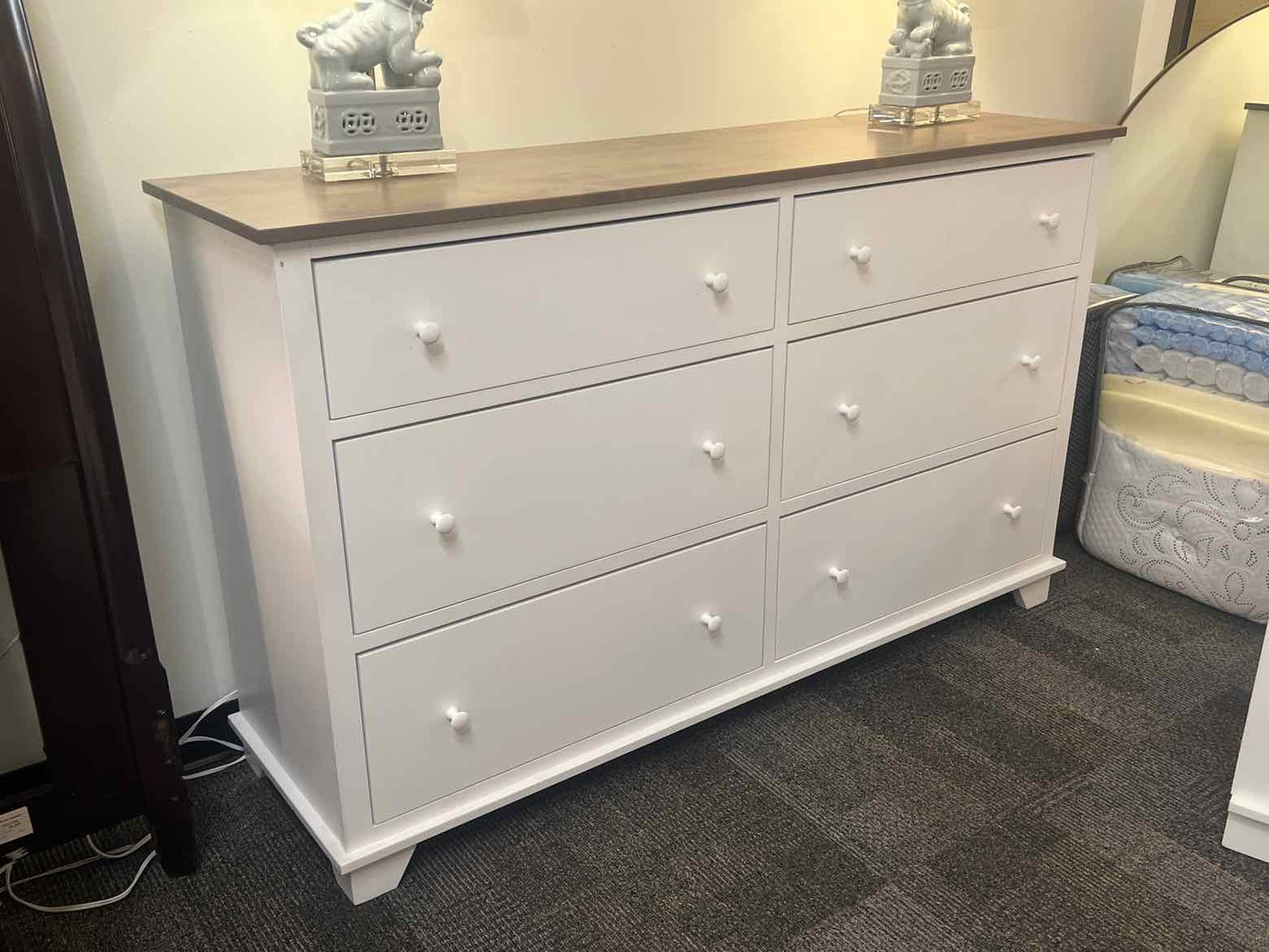 White Dresser w/ Grey Wash Top