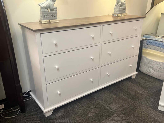 White Dresser w/ Grey Wash Top