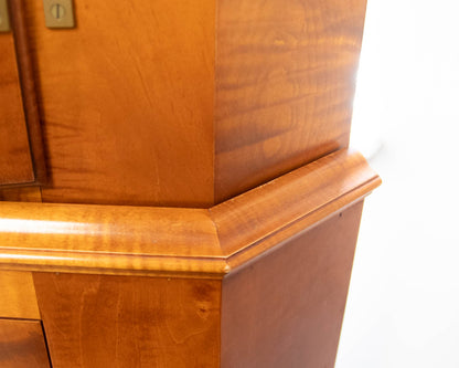 Eldred WheelerTiger Maple Corner Cabinet