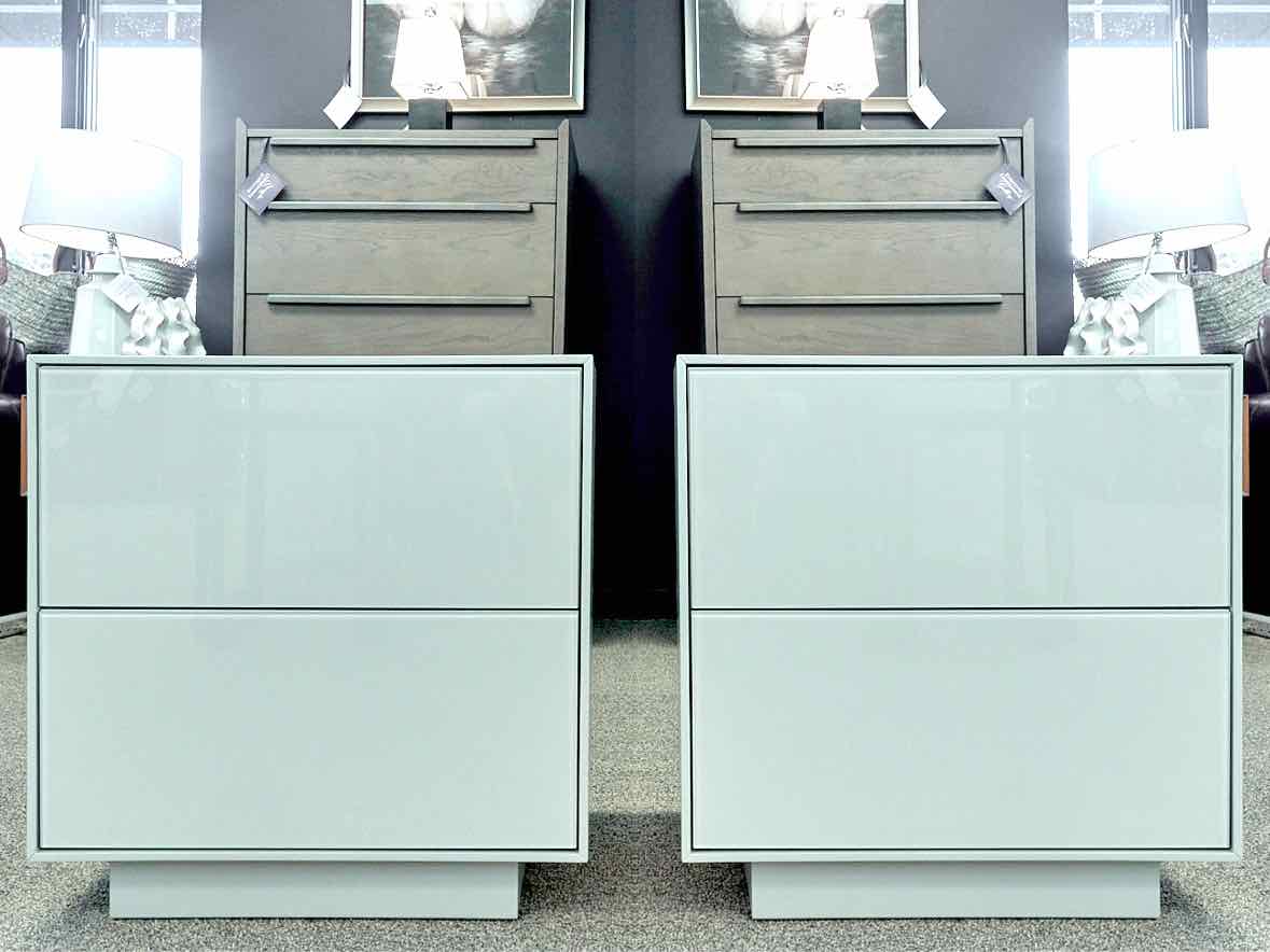 Pair of West Elm 'Emilia' Two Drawer Nightstands