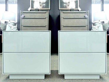 Pair of West Elm 'Emilia' Two Drawer Nightstands