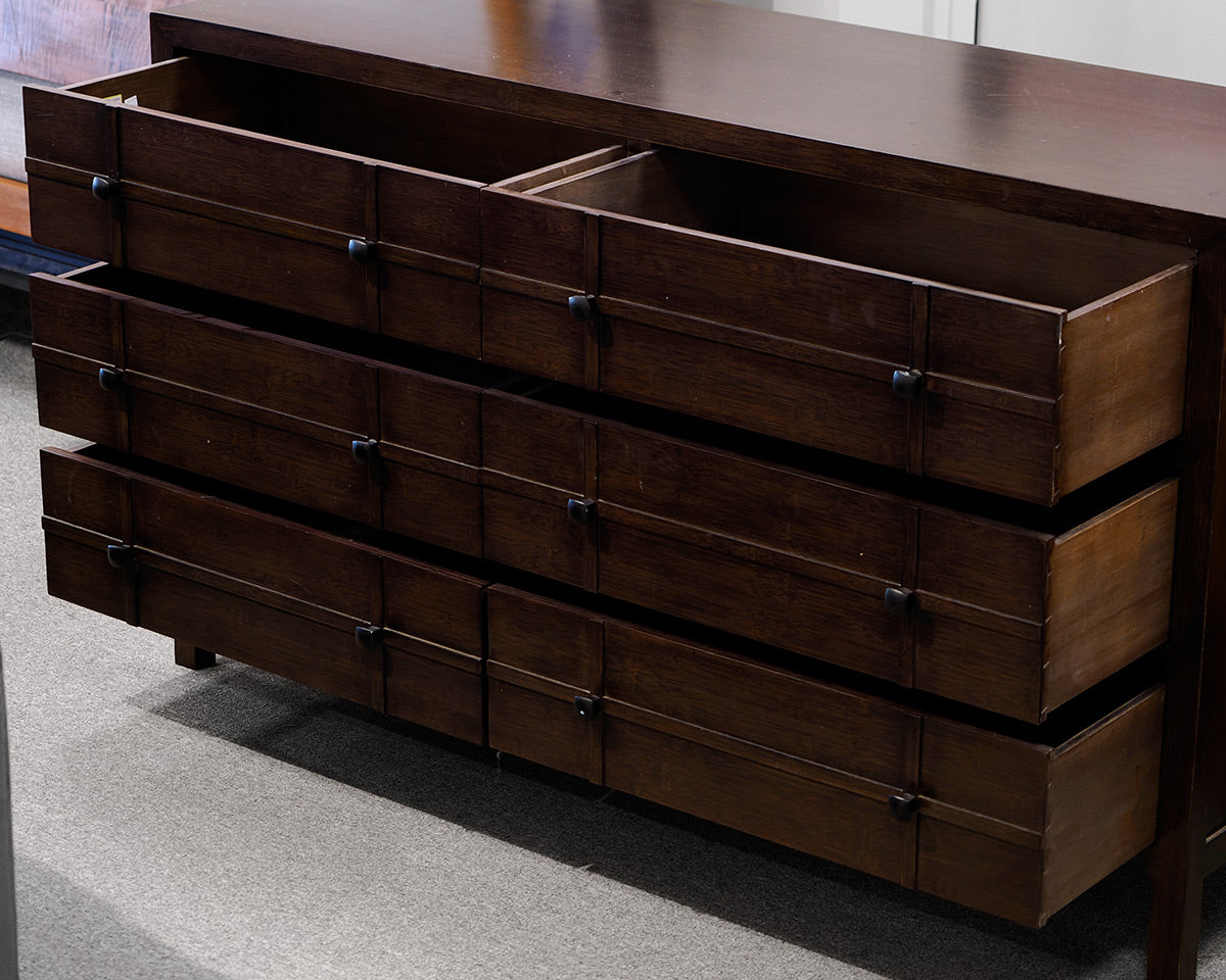 Crate & Barrel 6-Drawer Mahogany Dresser