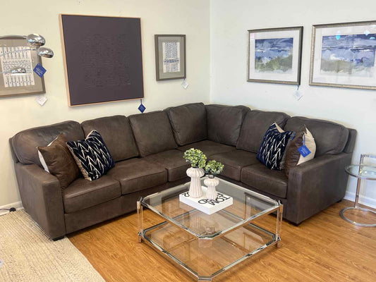Boston Interiors Leather L-Shape Sectional