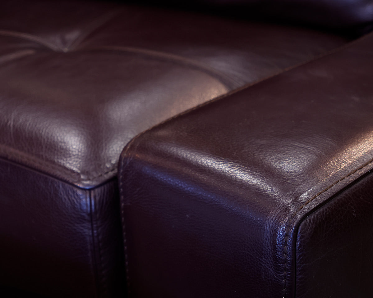 Roche Bobois Ox Blood Leather Circular Sectional