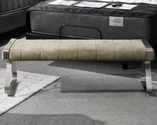 Upholstered Bench w/ Brushed Stainless Steel Legs