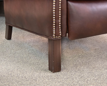 Pair of Bradington Young Chippendale Recliners in Chocolate Brown Leather