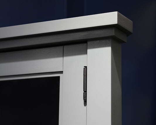 Crate & Barrel 2-Door Corner Cabinet in Grey