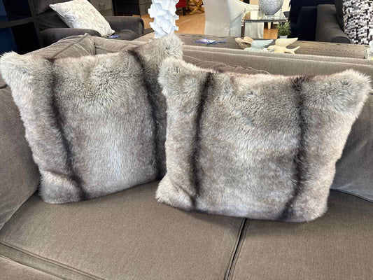 Pair of Faux Fur Accent Pillows