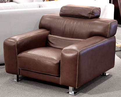 Roche Bobois Chocolate Brown Leather Chair