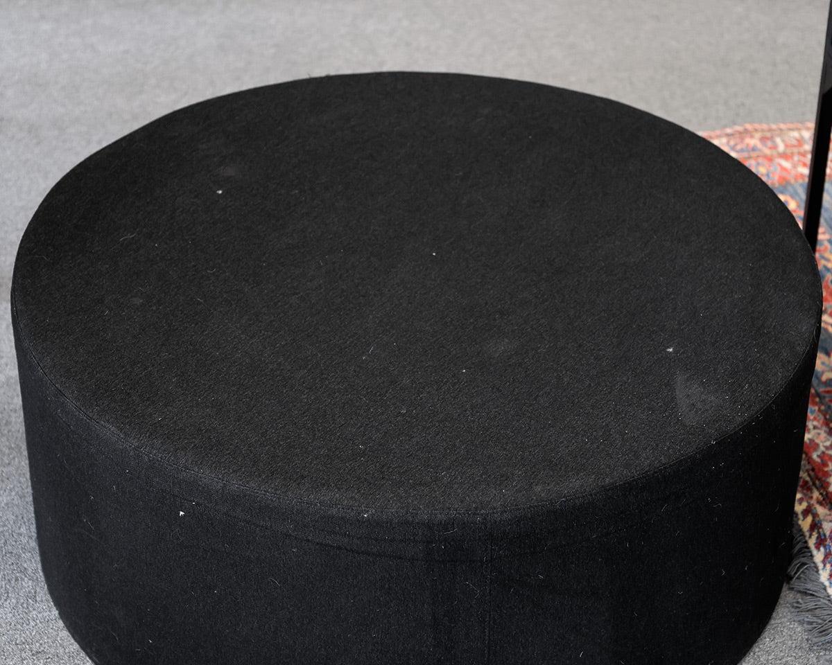 American Leather for Room & Board Black Ottoman