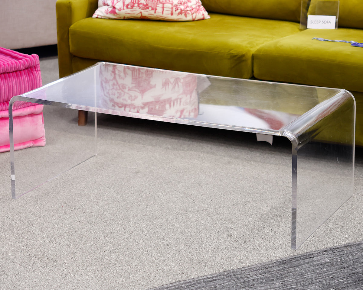 Lucite waterfall cocktail table