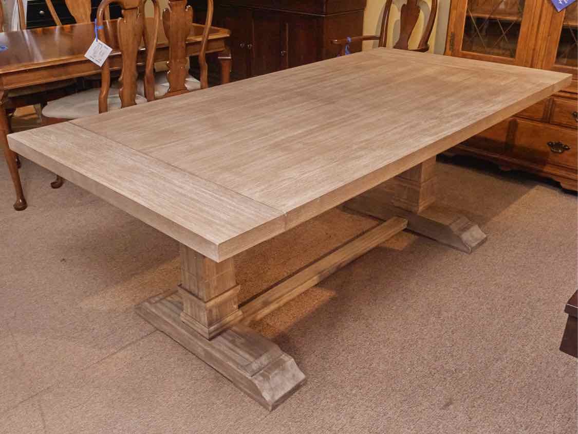 Traditions 'Hudson' Extenion Driftwood Finsh Trestle Base  Dining Table