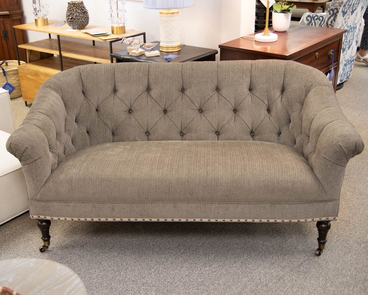 Grey Tufted Settee