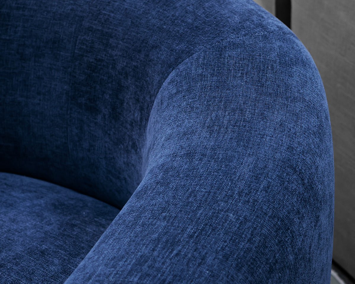 Leggett & Platt Blue Upholstered Swivel Accent Chair