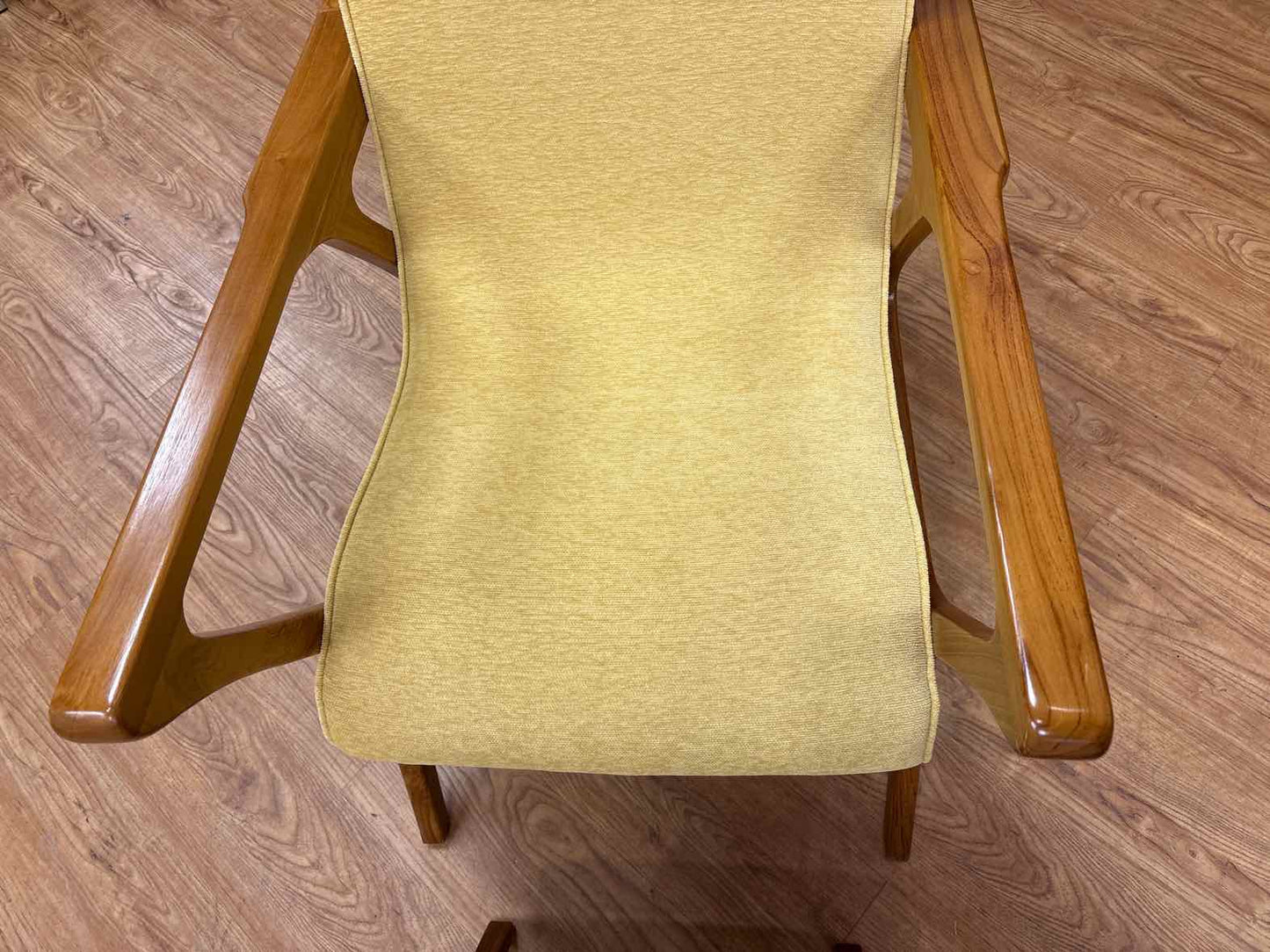 MCM-Style Teak Lounge Chair and Matching Ottoman