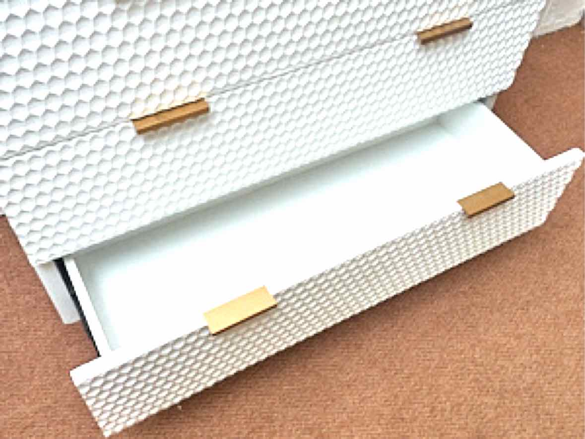 Adore Decor "Jolie' 3 Drawer White Finish Honeycomb Chest