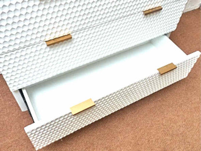 Adore Decor "Jolie' 3 Drawer White Finish Honeycomb Chest