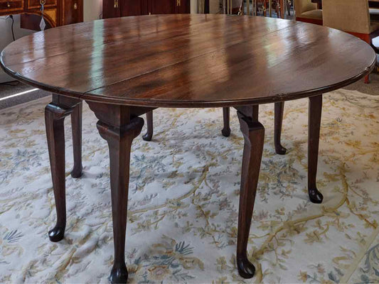 Solid Oak Drop Leaf Table W/ Mahogany Stain