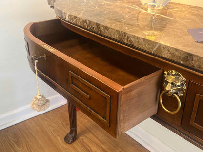 Henredon Mahogany Marble-Top Console