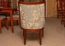 Pair of Transitional Slope Arm Cherry Blossom Motif Dining Chairs