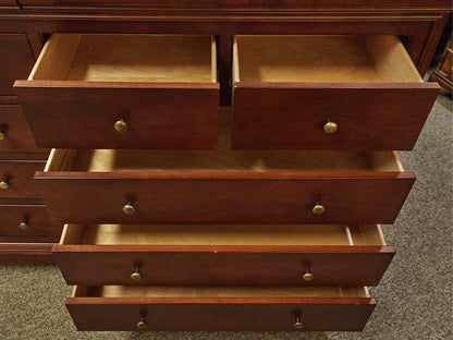 Louis Phillip Style 12 Drawer Dresser with Bronze Finish Knobs