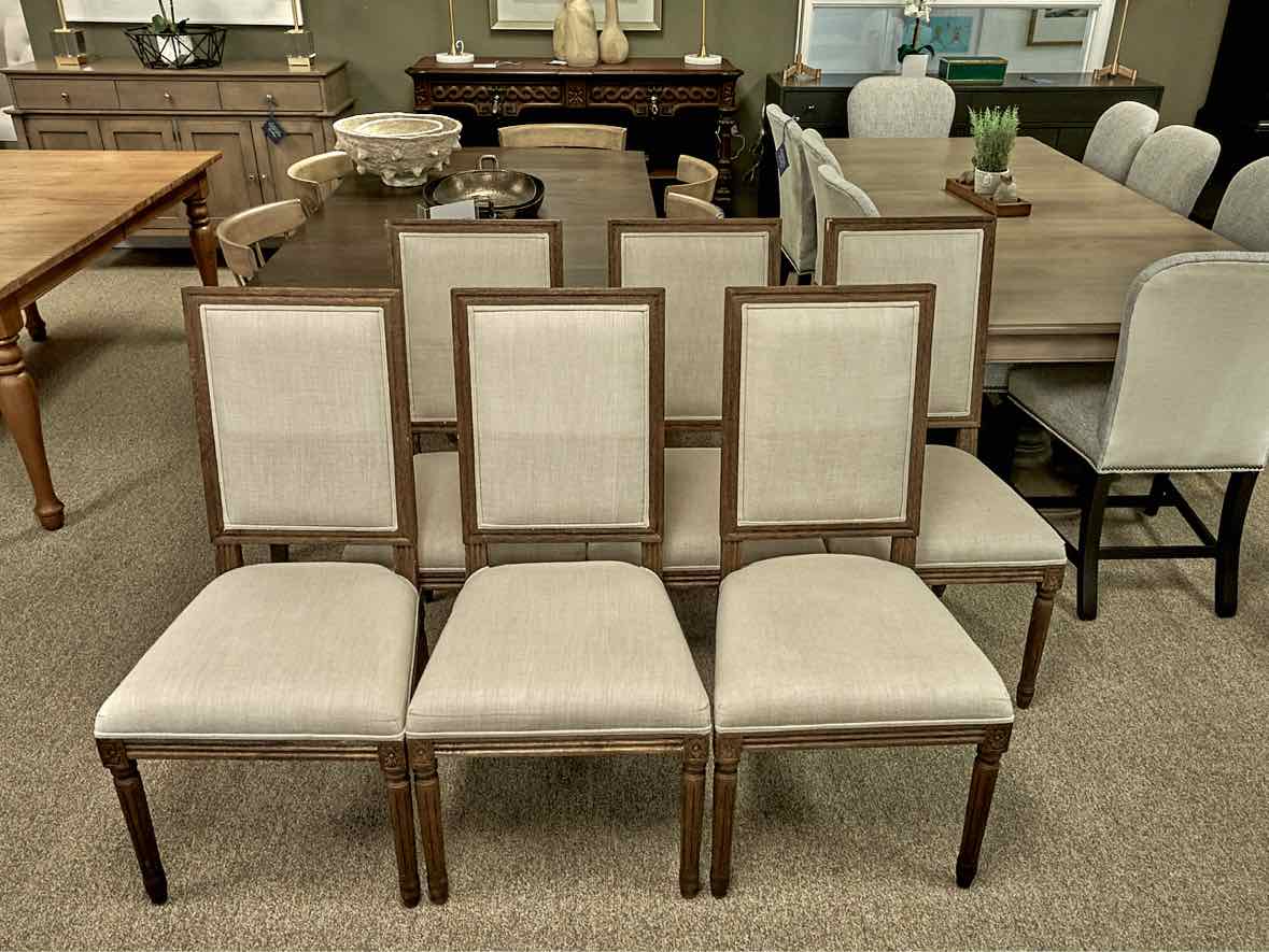 Set of 6 Restoration Hardware Vintage French Squareback Dining Chairs