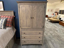 Three Drawer Two Shelf Washed Grey Armoire