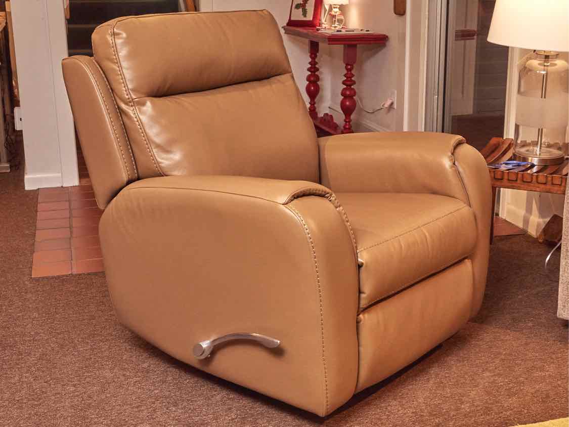 Timberlake & Co. Ltd  Mocha Latte Leather Swivel Recliner Chair