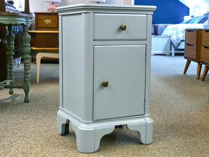 Mahogany Nightstand with Ice Blue Finish with  1 Drawer & 1 Door
