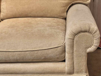 EJ Victor  Beige  Chenille Blend Upholstered 3 Cusion Sofa